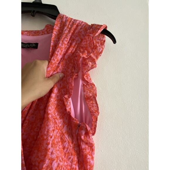 Rachel Zoe Pink Orange Babydoll Dress Coquette Preppy Sz 10 - Picture 3 of 7